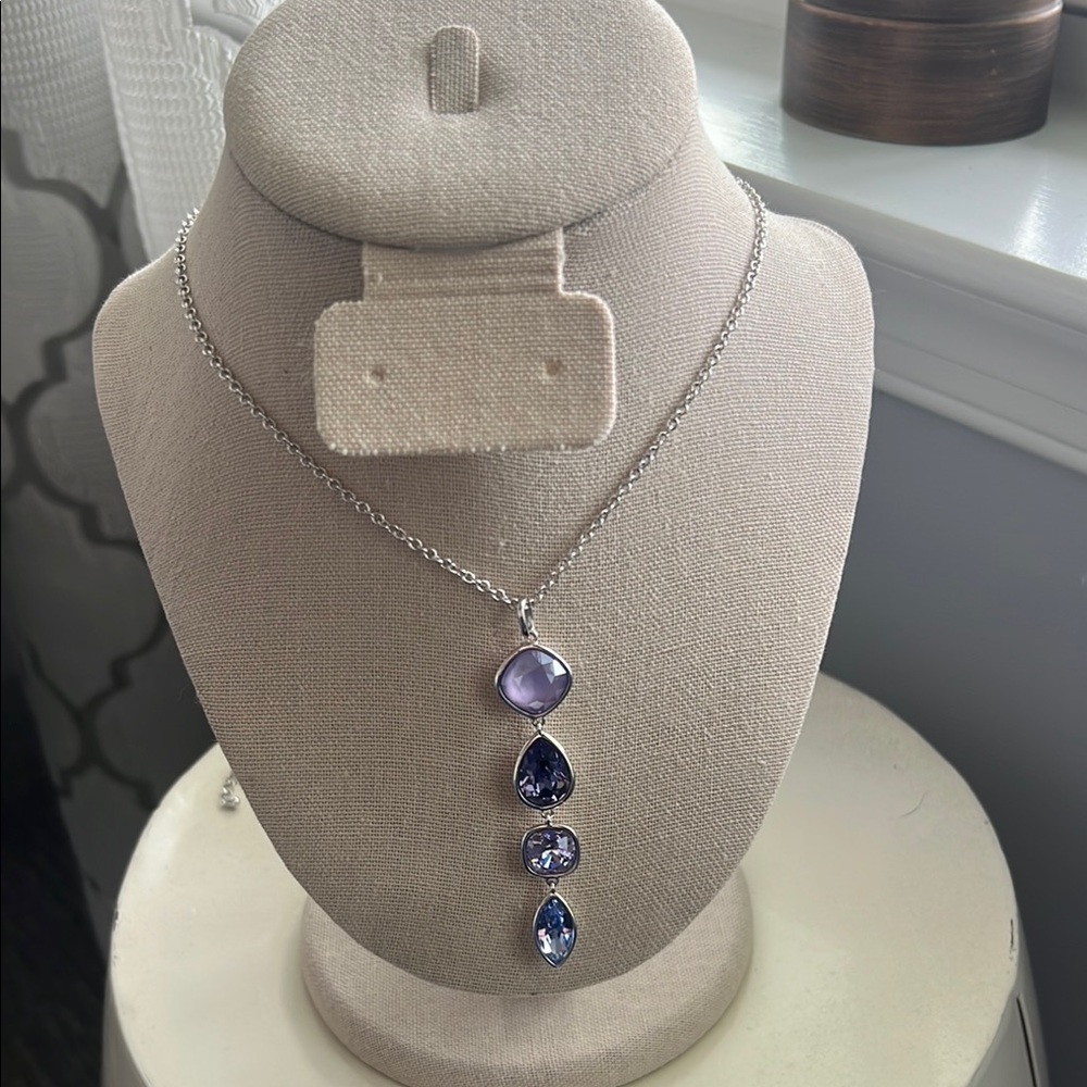 Touchstone Crystal Silver and Purple Gemstone Necklace